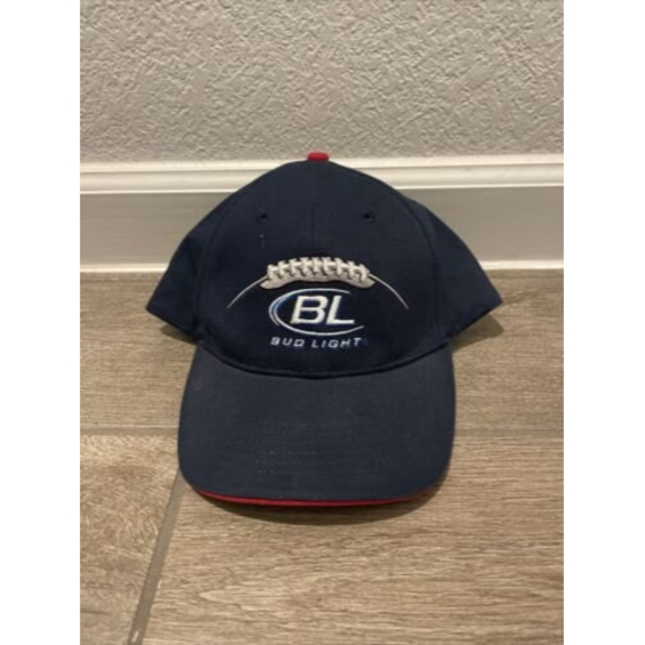 Bud Light Football Hat Adjustable Blue Anheuser-Busch - Picture 1 of 5